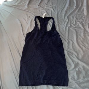 Lululemon Womens My Race My Pace Sleeveless Racerback Navy Blue Tank Top Size 6